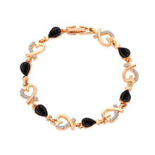 Load image into Gallery viewer, Austrian Crystal Fashion Heart Chain Bracelet