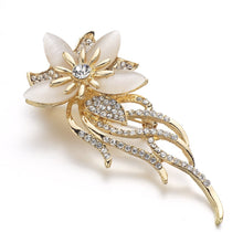 Load image into Gallery viewer, Crystal Flower Brooch