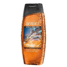 Load image into Gallery viewer, Avon Senses 2 in 1 For Men Energising Amber & Cedarwood Hair & Body Wash - 250ml