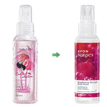 Load image into Gallery viewer, Avon Naturals Senses Raspberry Delight & Cassis Body Mist - 100ml
