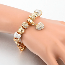 Load image into Gallery viewer, Luxury Golden Plated Crystal Heart Charm Bracelet in 5 styles