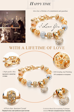 Load image into Gallery viewer, Luxury Golden Plated Crystal Heart Charm Bracelet in 5 styles