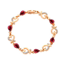 Load image into Gallery viewer, Austrian Crystal Fashion Heart Chain Bracelet