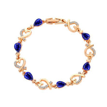 Load image into Gallery viewer, Austrian Crystal Fashion Heart Chain Bracelet