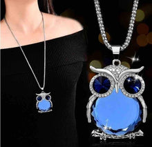 Load image into Gallery viewer, Owl Design Rhinestones Crystal Pendant Necklaces