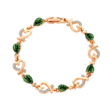 Load image into Gallery viewer, Austrian Crystal Fashion Heart Chain Bracelet