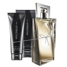 Load image into Gallery viewer, Avon Attraction for Him EDT &amp; Aftershave &amp; Hair&amp;Body Wash Gift Set / Box
