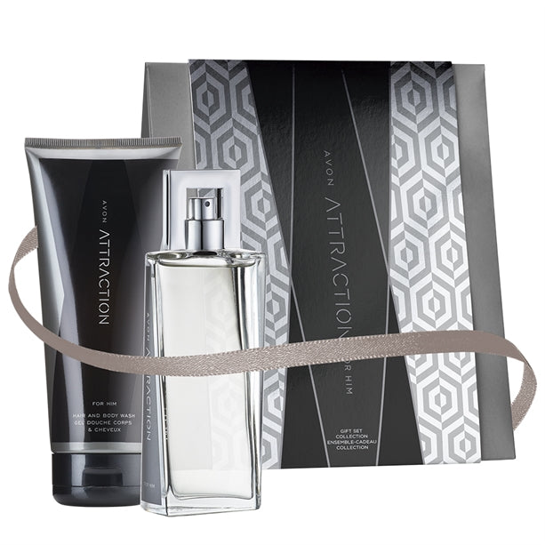 Avon Attraction for Him EDT & Hair&Body Wash Gift Set / Box