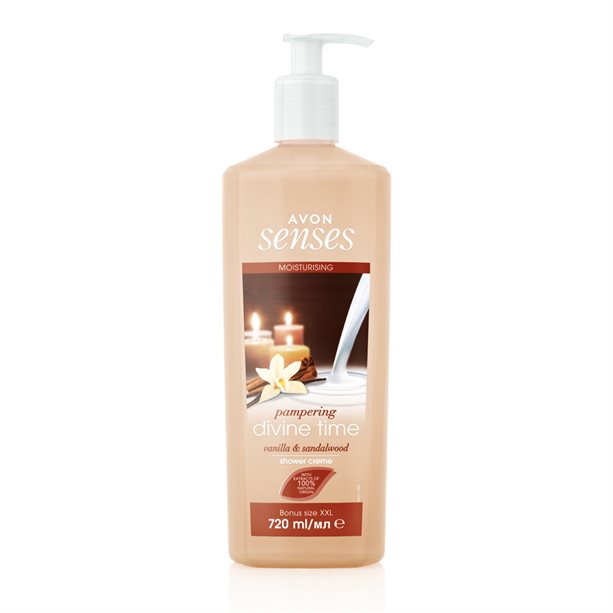 Avon Senses Pampering Divine Time Vanilla & Sandalwood Shower Crème XXL - 720ml