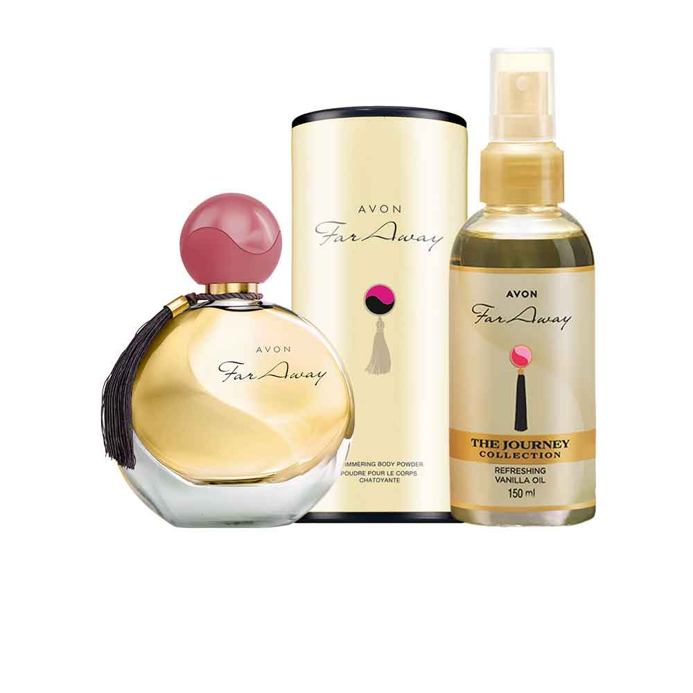 Avon Far Away Eau De Parfum & Body Powder & Body Mist Set