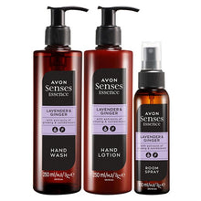 Load image into Gallery viewer, Avon Senses Essence Lavender &amp; Ginger Bathroom Trio - Set
