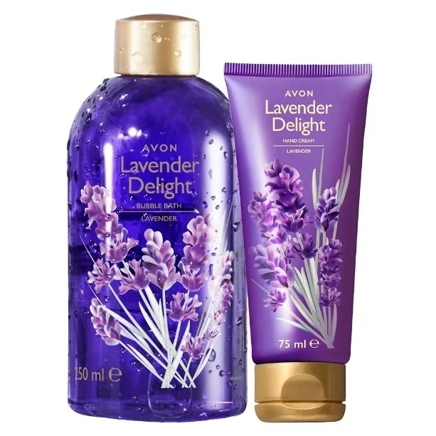 Avon Senses Lavender Delight Bubble Bath / Hand Cream Set