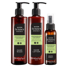 Load image into Gallery viewer, Avon Senses Essence Lemongrass &amp; Coconut Bathroom Trio - Set
