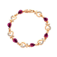 Load image into Gallery viewer, Austrian Crystal Fashion Heart Chain Bracelet
