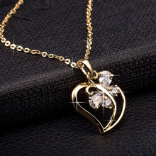 Load image into Gallery viewer, Cubic Zirconia Butterfly Heart Necklace Pendant - 18K
