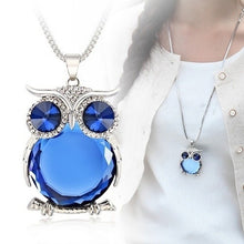 Load image into Gallery viewer, Owl Design Rhinestones Crystal Pendant Necklaces
